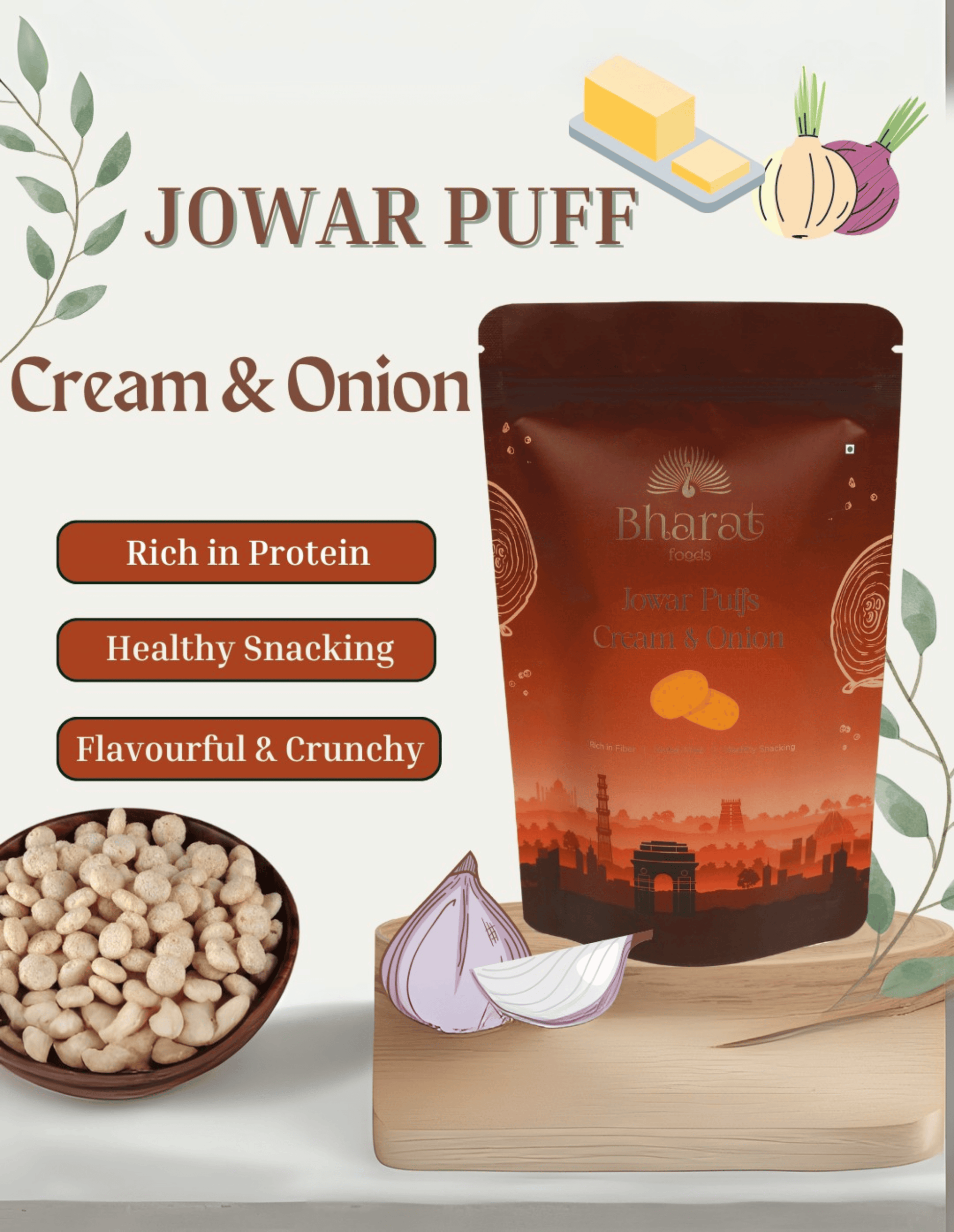 Cream& Onion Jowar Puff 44 GM